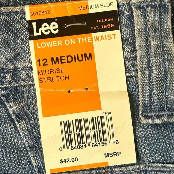 Lee Jeans Womens Medium Blue Medium Wash Mid Rise Boot Cut Leg Jeans NEW - Picture 4 of 13